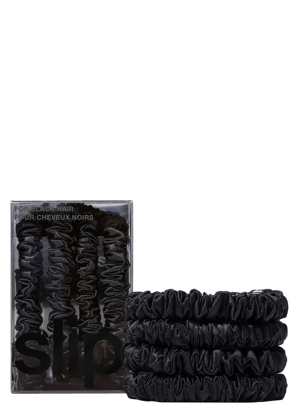 Photo: Slip Pure Silk Skinny Scrunchies - Black