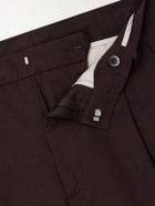 Altea - Orval Straight-Leg Cotton and Linen-Blend Gabardine Trousers - Brown