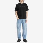 Lanvin Men's Denim Script Logo T-Shirt in Black