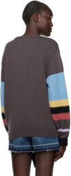 Awake NY Brown Striped Cardigan