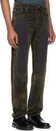 Helmut Lang Khaki Flocked Jeans