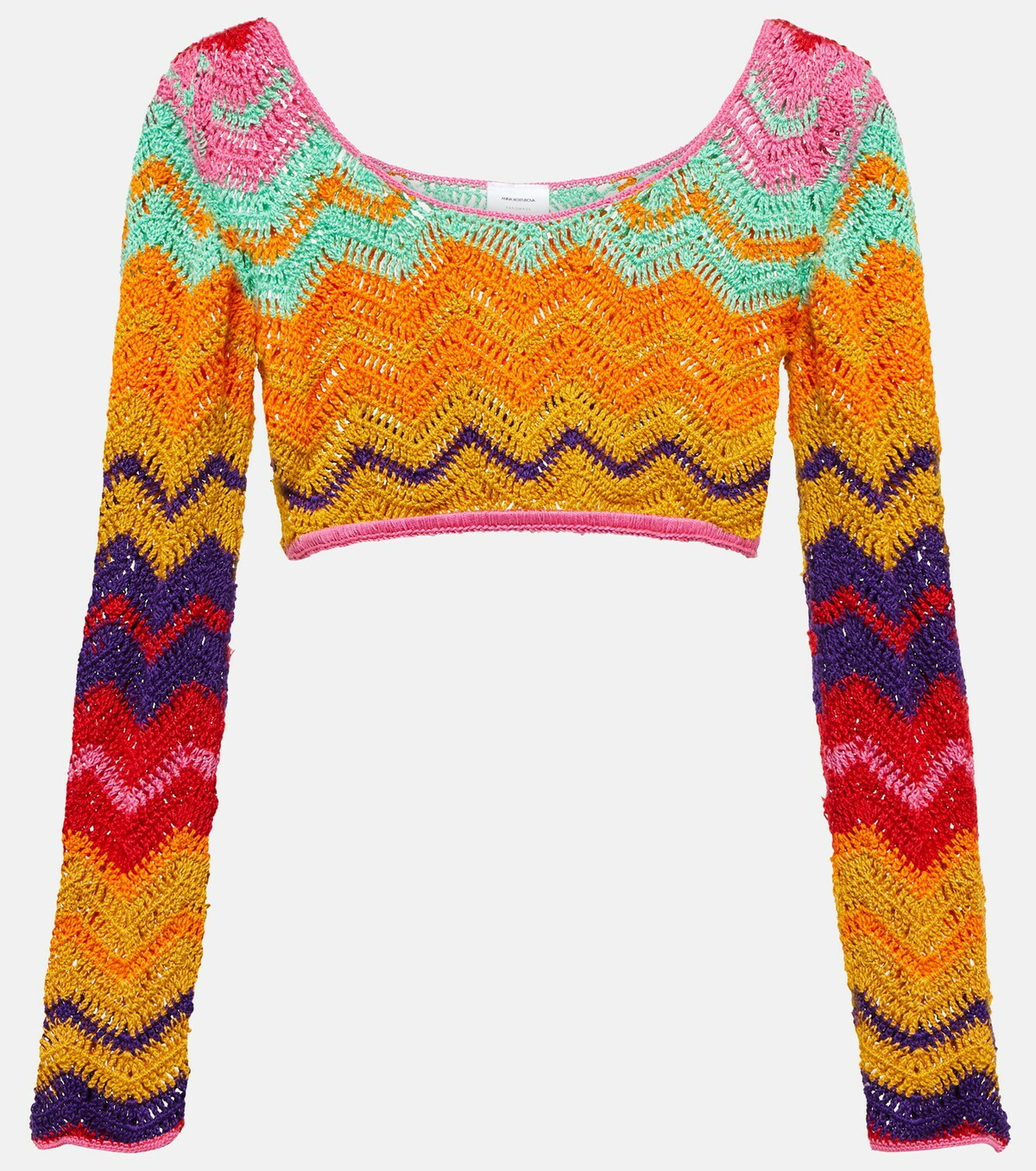 Anna Kosturova Chevron crochet crop top