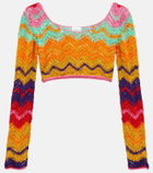 Anna Kosturova Chevron crochet crop top