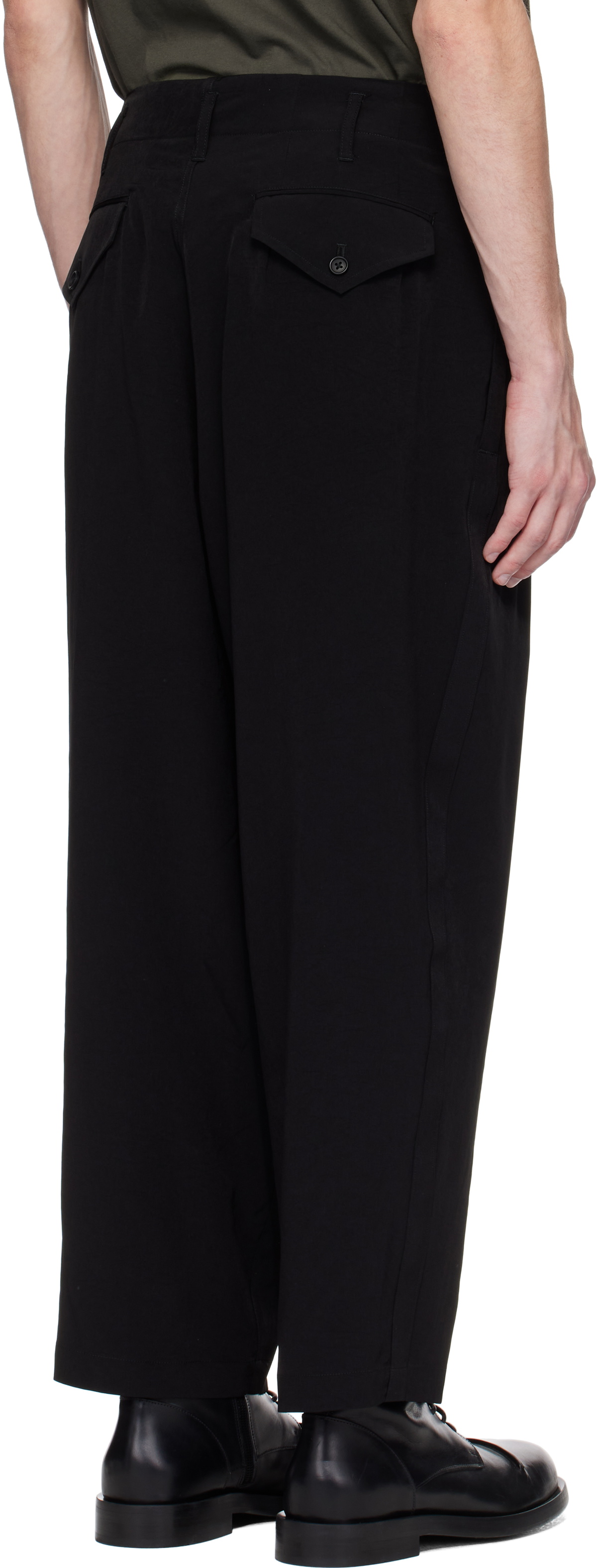 Y's For Men Black TA Tuxedo Trousers