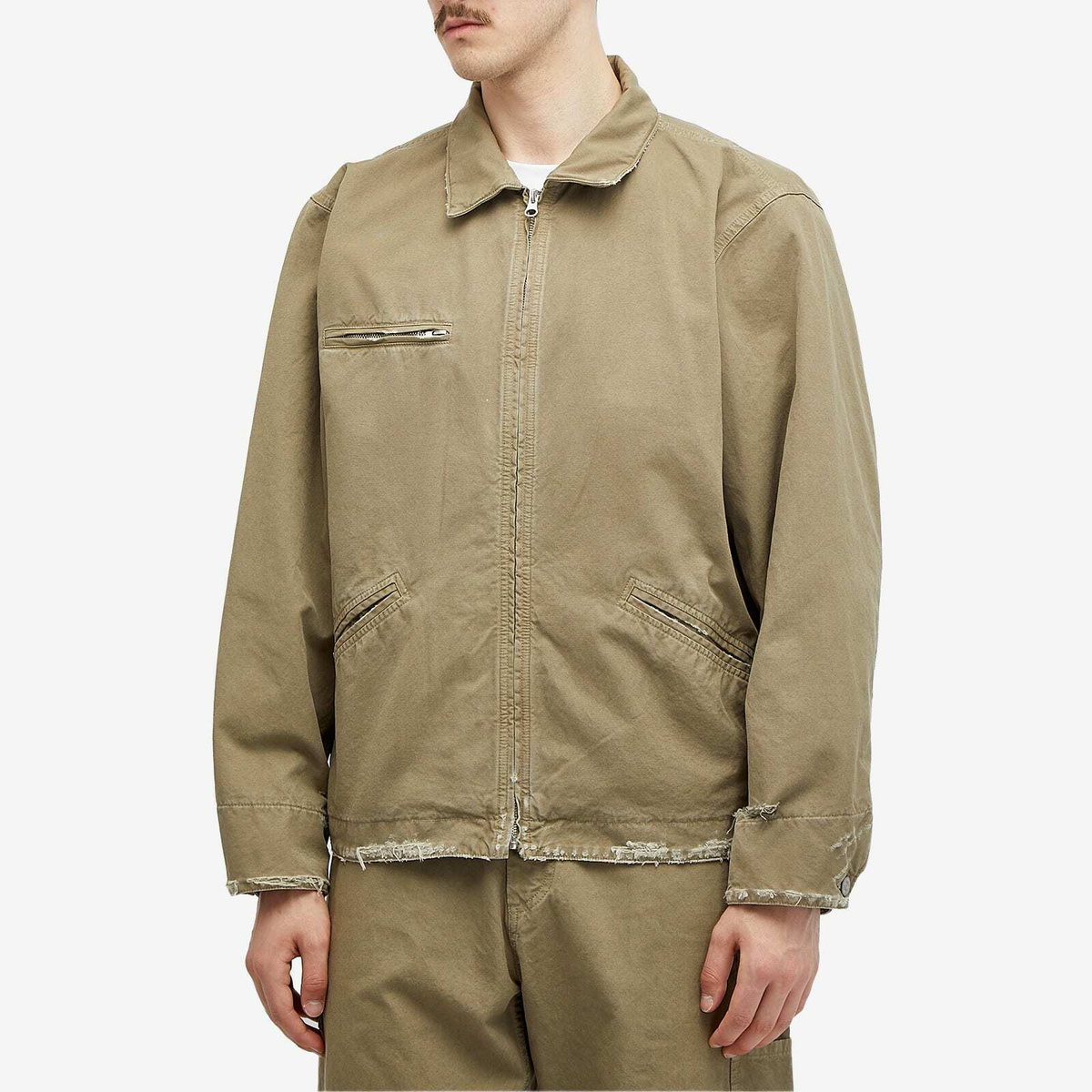 MM6 Maison Margiela Men's Padded Canvas Overshirt in Green MM6