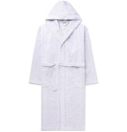 SCHIESSER - Striped Cotton-Terry Hooded Robe - Gray