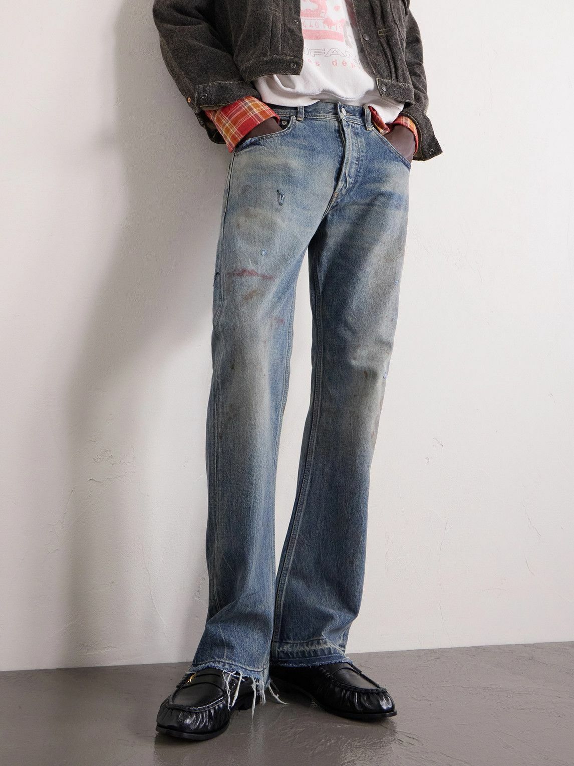 Enfants Riches Déprimés - Elvis Texas Slim-Fit Flared Jeans - Blue