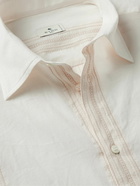 Etro - Embroidered Striped Cotton Shirt - Neutrals