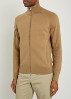 Boss Fine-knit Cotton and Wool-blend Cardigan Khaki