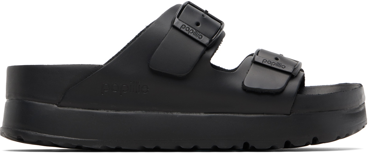 Birkenstock Black Narrow Arizona Flex Platform Sandals