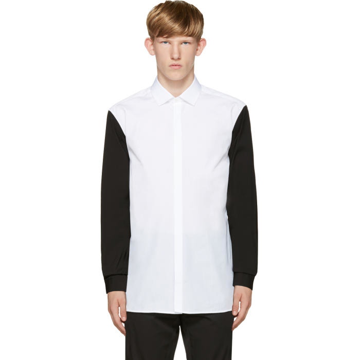 Photo: Neil Barrett White and Black Contrast Sleeve Shirt