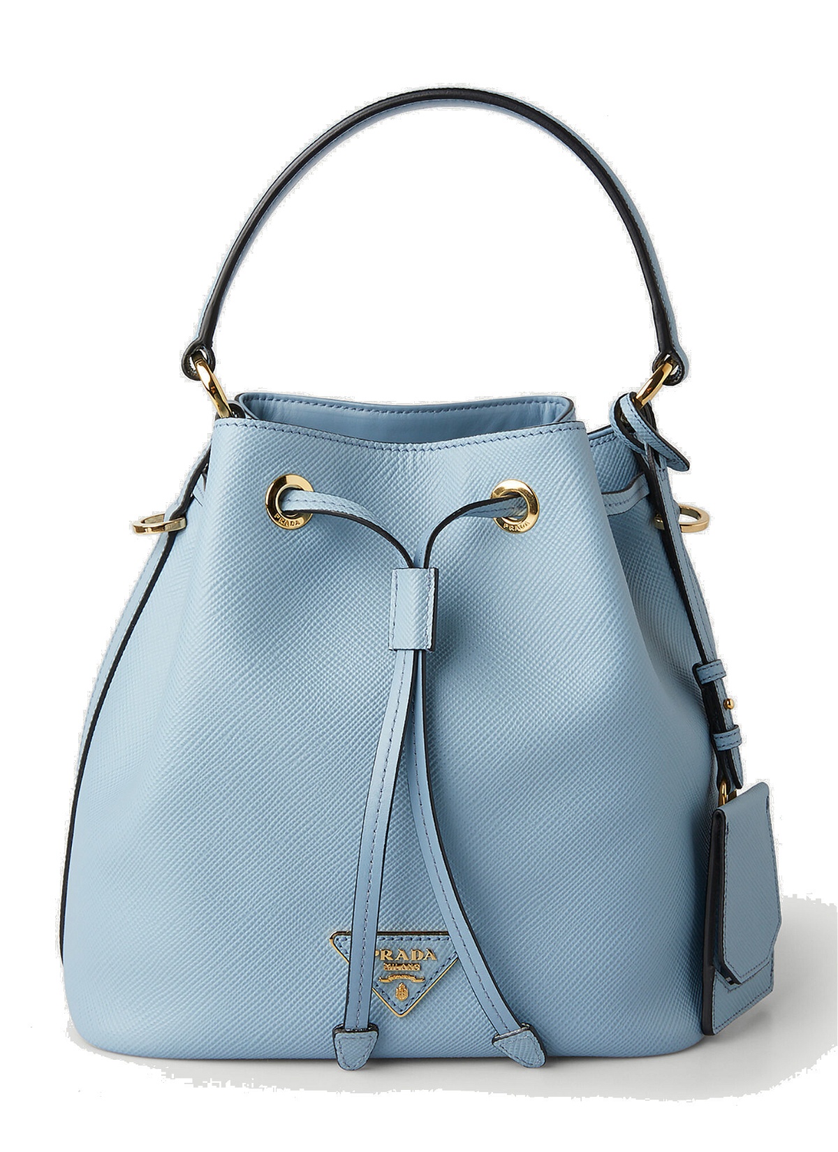 Prada Saffiano Leather Bucket Bag in Blue