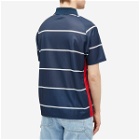 POP Trading Company Men's Striped Sportif Shortsleeve T-Shirt in Navy