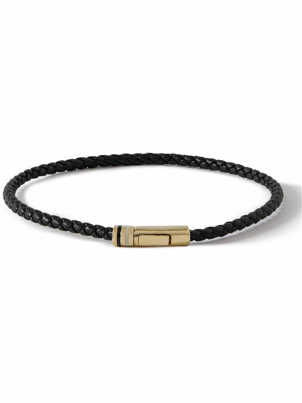 Photo: Miansai - Juno Leather and Gold Vermeil Bracelet - Black