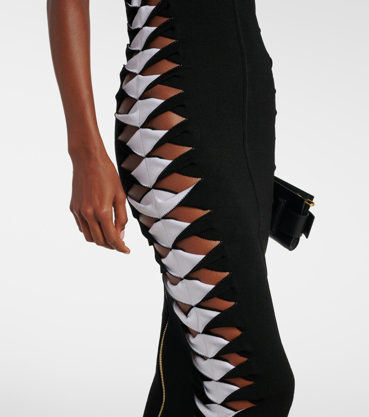 Balmain Cutout halterneck jersey midi dress