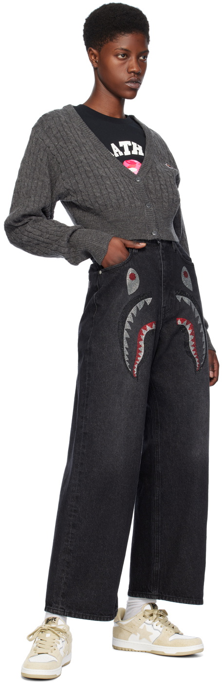 BAPE Grey Cropped Cardigan