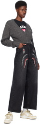 BAPE Grey Cropped Cardigan