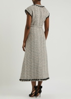 Huishan Zhang Whitney Bead-embellished Tweed Midi Dress Black