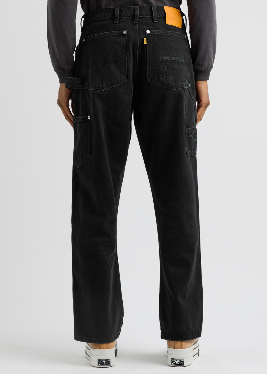 Gallery Dept. Branko Distressed Straight-leg Jeans Black