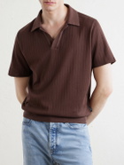 Oliver Spencer - Westcott Open-Collar Organic Cotton Polo Shirt - Brown