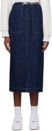 Gramicci Indigo Belted Denim Maxi Skirt