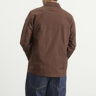 Universal Works Men's Peached Poplin Bakers Overshirt in Brown