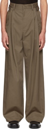 System Brown Polyester Trousers