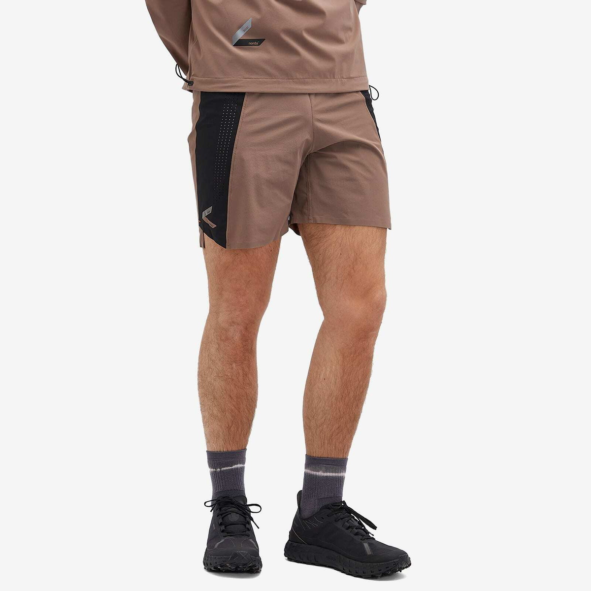 Norda Men's x Soar 17cm Shorts in Deep Taupe/Black Norda