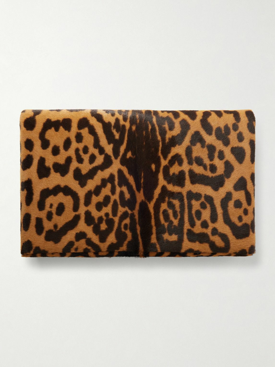 SAINT LAURENT - Logo-Appliquéd Leopard-Print Calf Hair Pouch
