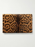 SAINT LAURENT - Logo-Appliquéd Leopard-Print Calf Hair Pouch