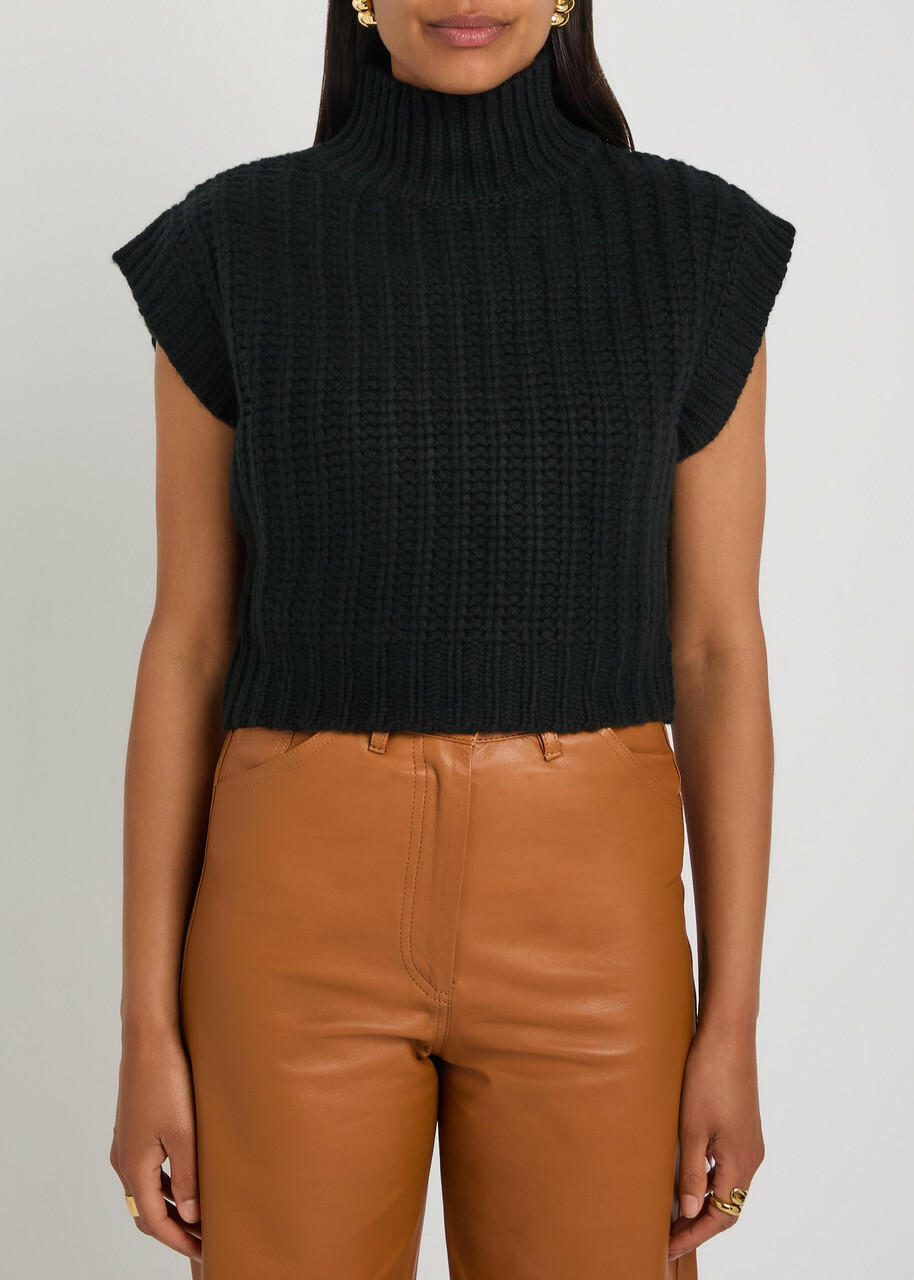 Skiim Chunky Ribbed-knit Cashmere Vest Black