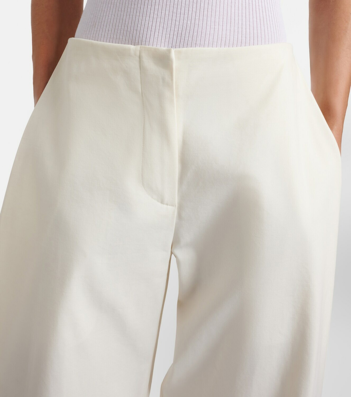 The Row Galileo cotton and silk barrel-leg pants