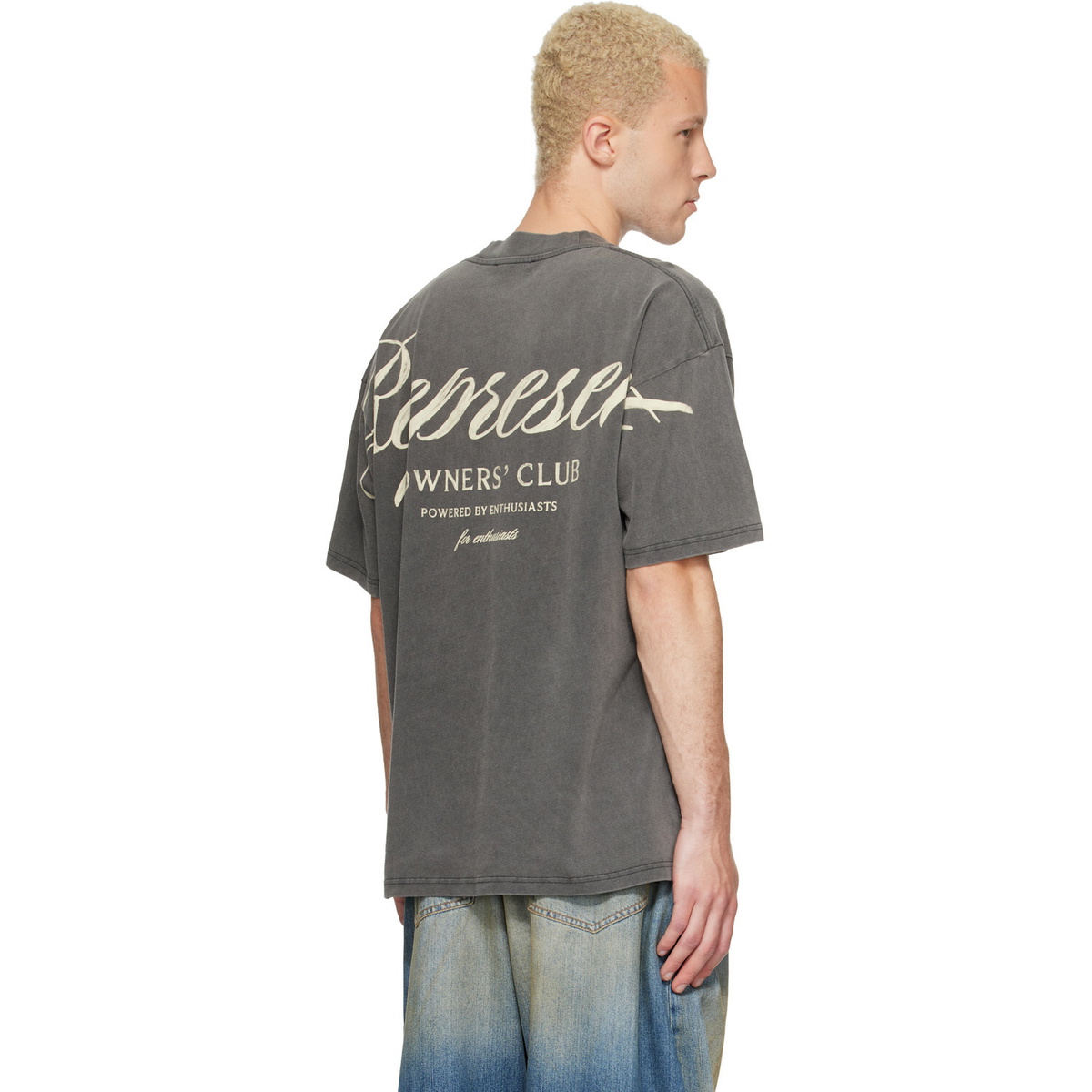 Represent Gray 'Represent Owners Club' Script T-shirt