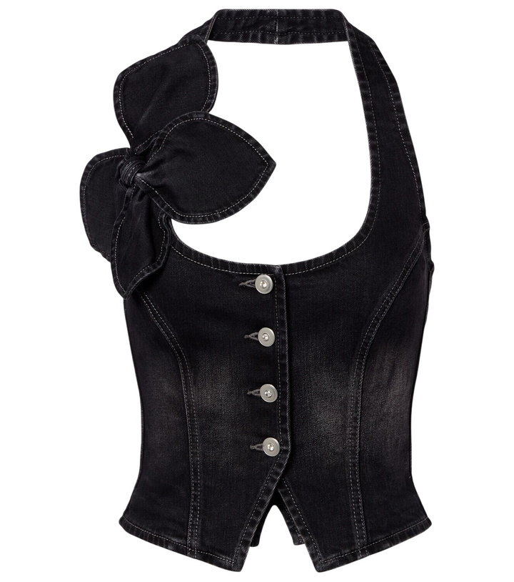 Photo: Area Bow-detail denim top