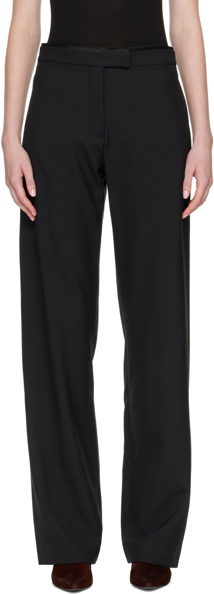 AARON ESH Black One Seam Trousers