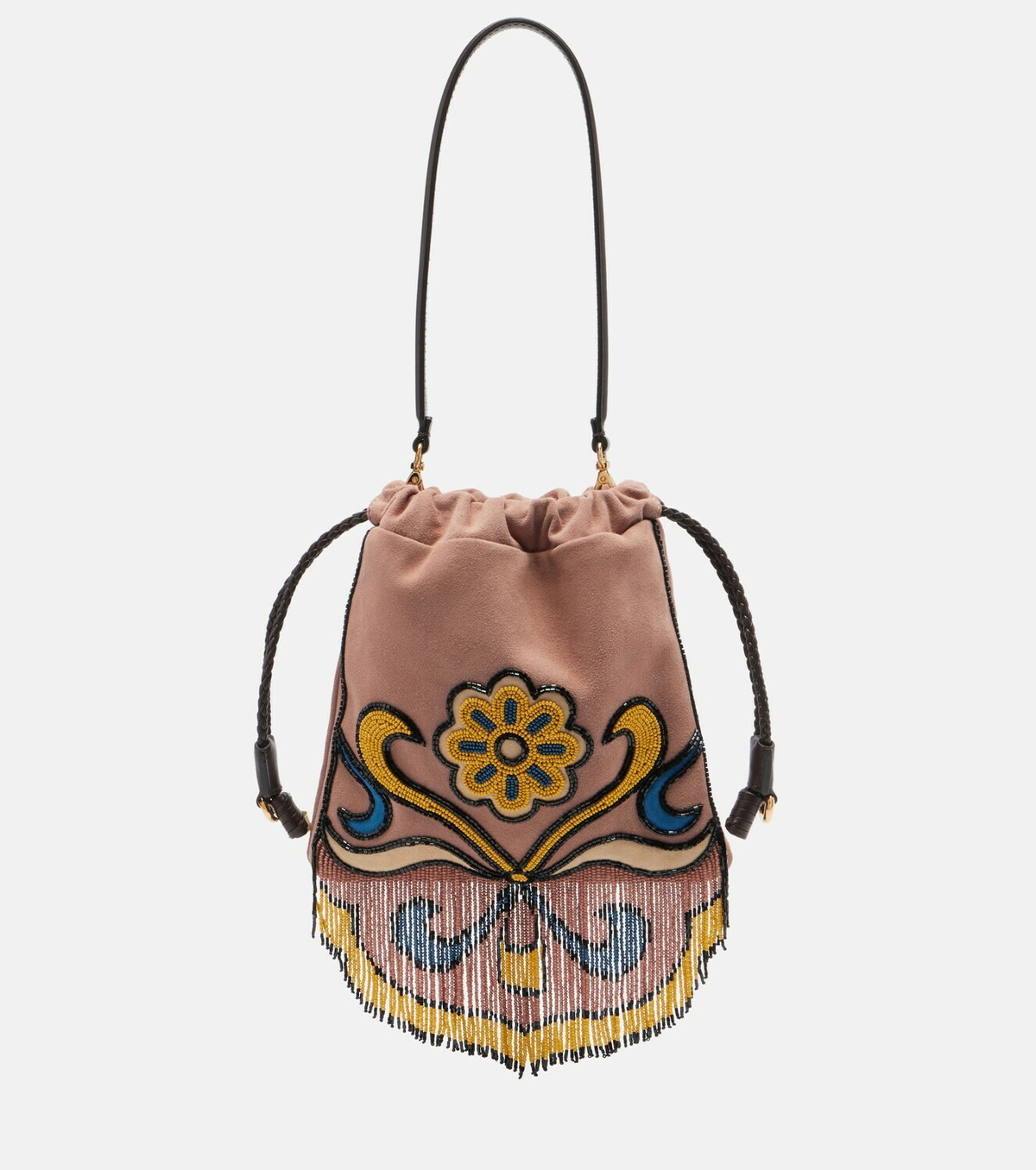 Etro Kalispera Small beaded suede shoulder bag