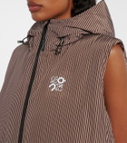 Loewe x On hooded striped puffer vest