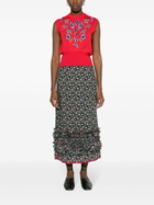 Molly Goddard Red Rosie Floral-Jacquard Cotton Vest