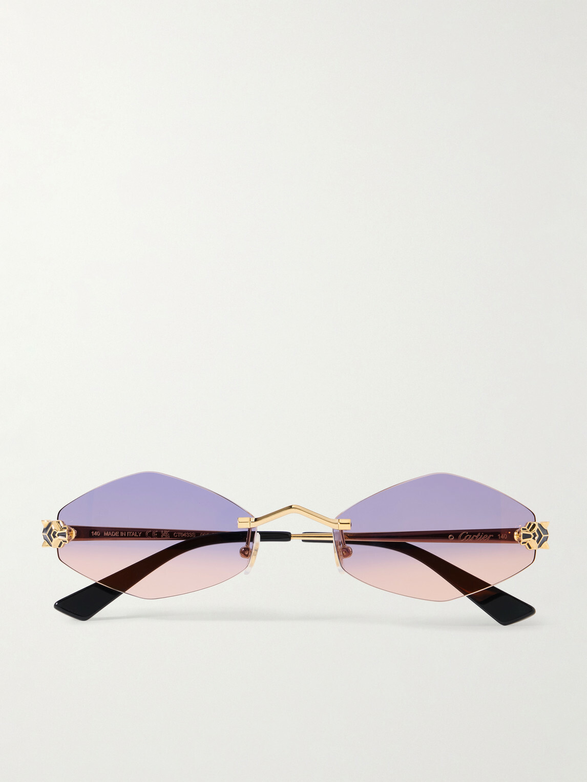 Cartier Eyewear - Panthère de Cartier Rimless Hexagon-Frame Gold-Tone Sunglasses