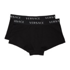 Versace Underwear Two-Pack Black Logo Band Boxer Briefs