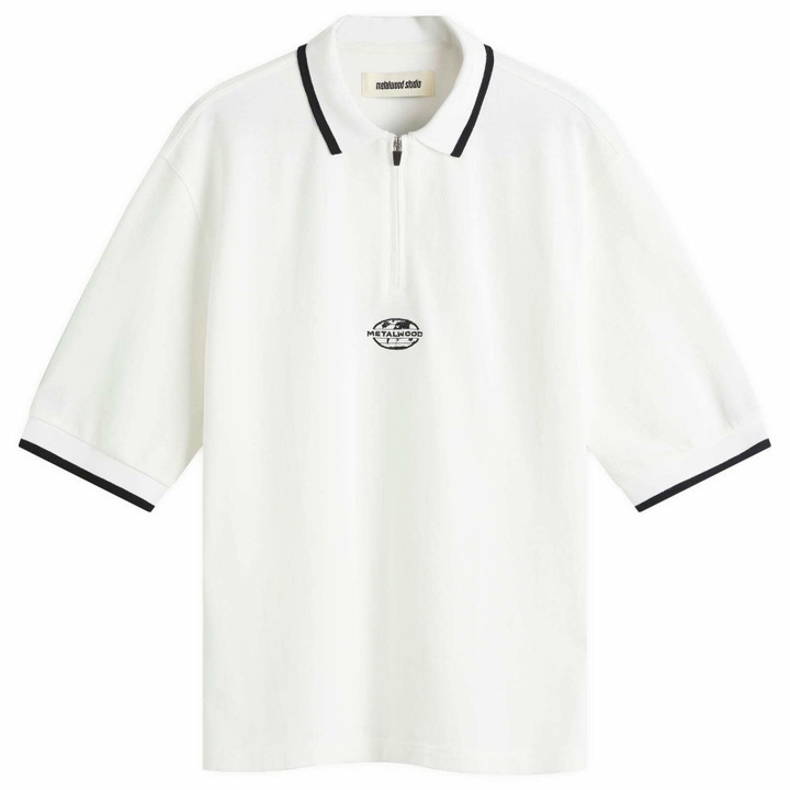 Photo: Metalwood Studio Men's World Class Zip Polo in White
