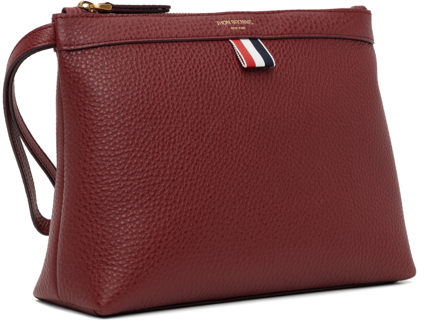 トム・ブラウン ポーチ Tom Browne poach Thom Browne Burgundy Pebble Grain Toiletry Case Pouch Thom Browne