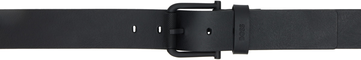 P.A.R.O.S.H. Black Calf Leather Bos Taurus Belt