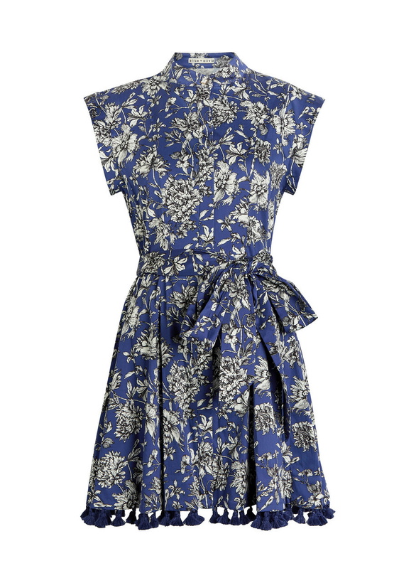 green emerald velvet dress Alice + Olivia Alisa Dress in Blush Kiss