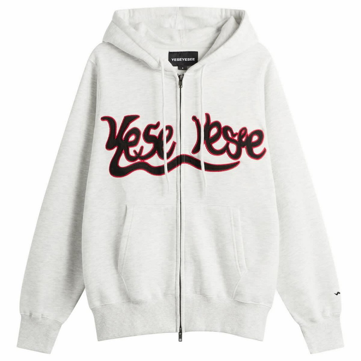 Photo: YESEYESEE Women's Y.E.S Snail Logo Zip-up Hoodie in Light Grey