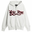 YESEYESEE Women's Y.E.S Snail Logo Zip-up Hoodie in Light Grey