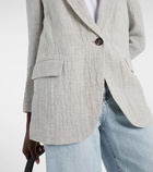 Brunello Cucinelli Oversized V-neck linen-blend blazer