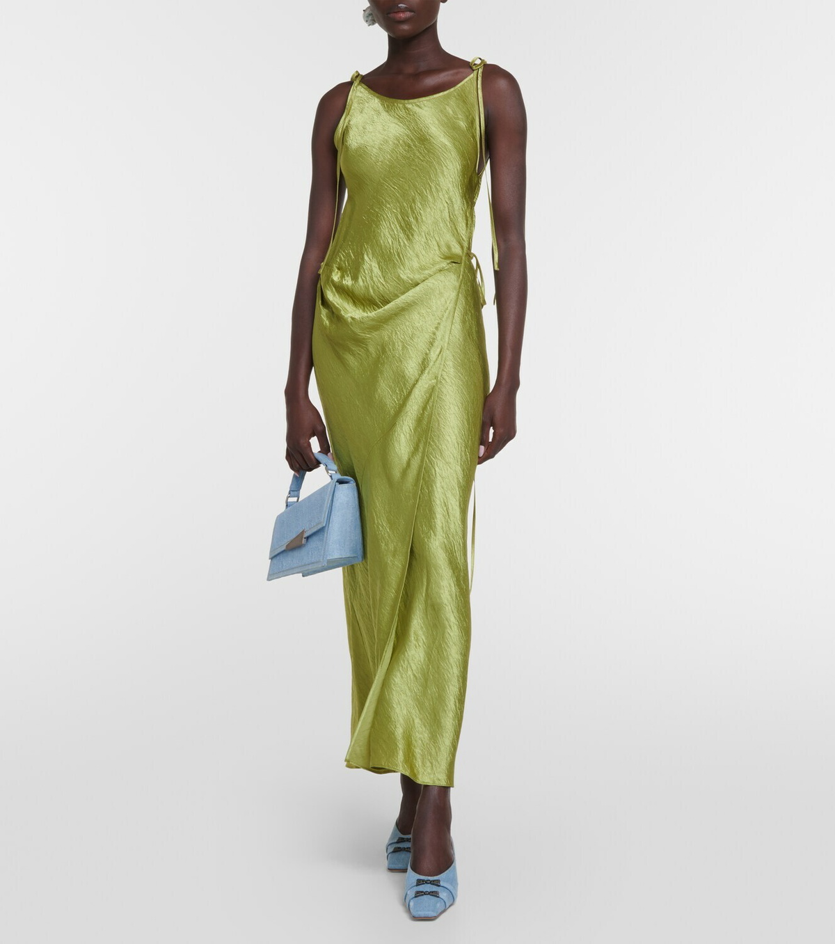 Acne Studios Wrap satin midi dress Acne Studios
