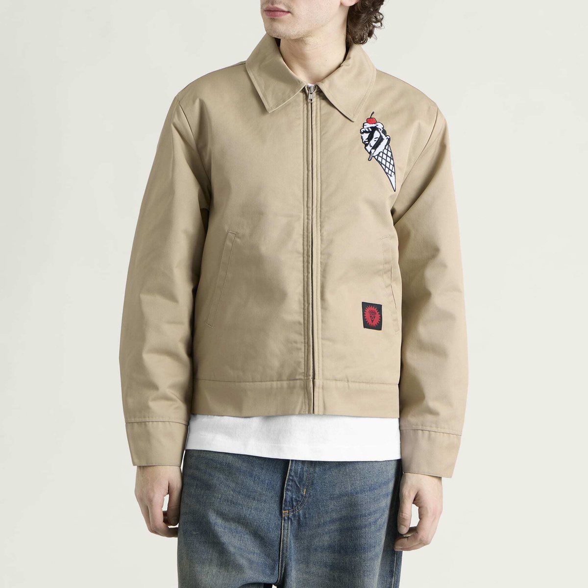 ICECREAM Men's Cone Man Embellished Work Jacket in Beige