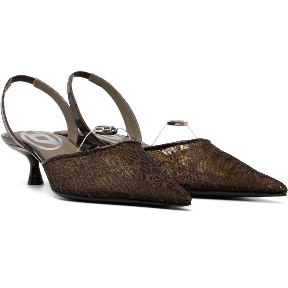 Diesel Brown D-Ten&Half Slingback Heels